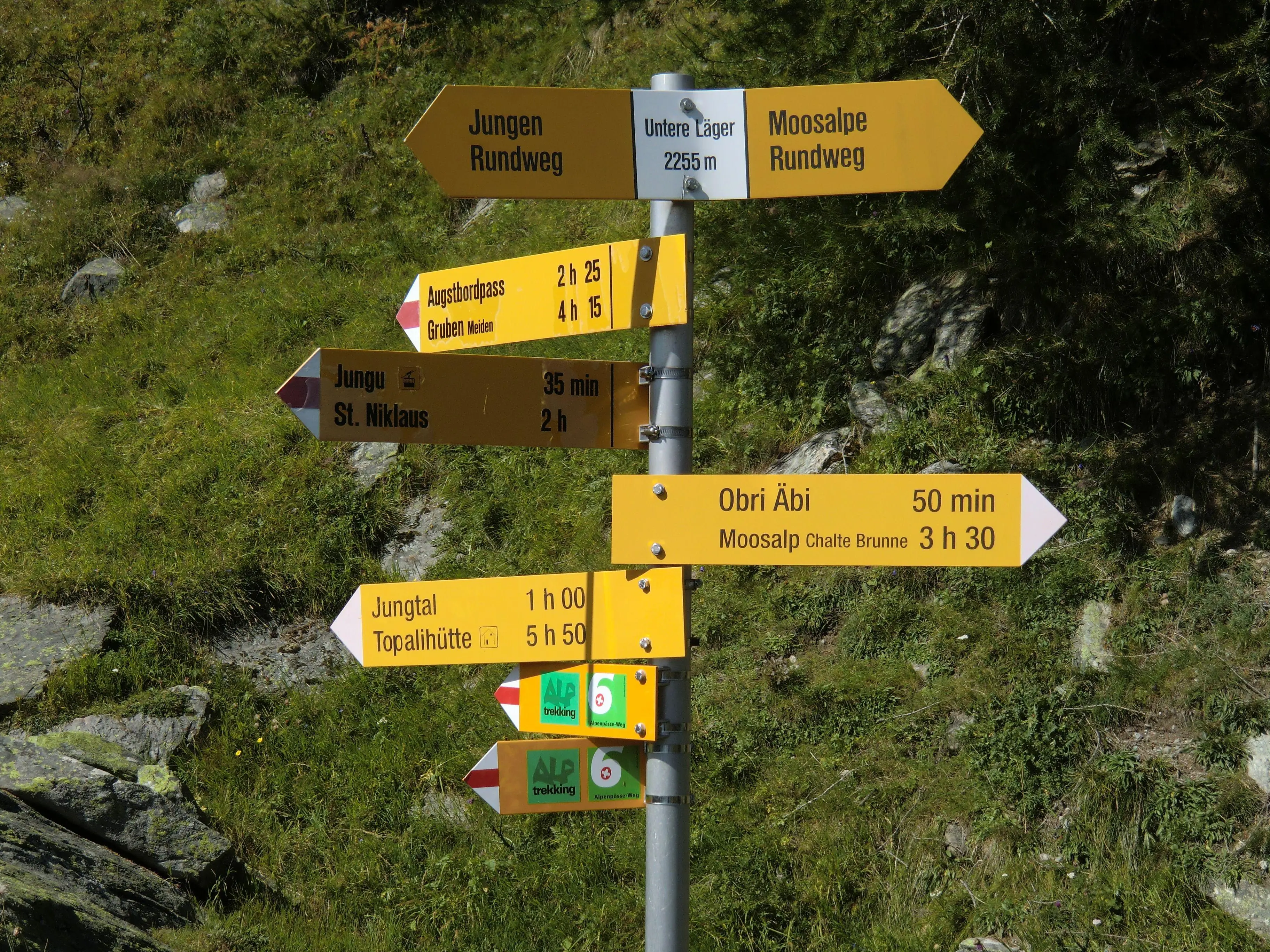 Wegweiser untere Läger